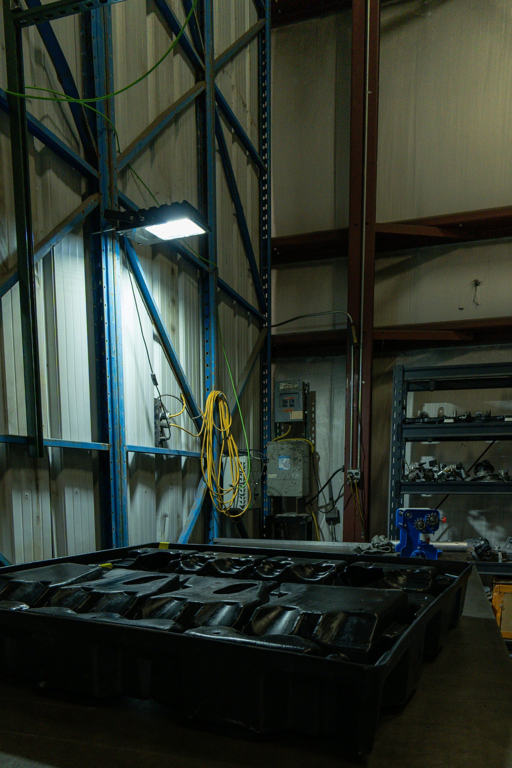 Heavy industrial machinery and equipment on a production site